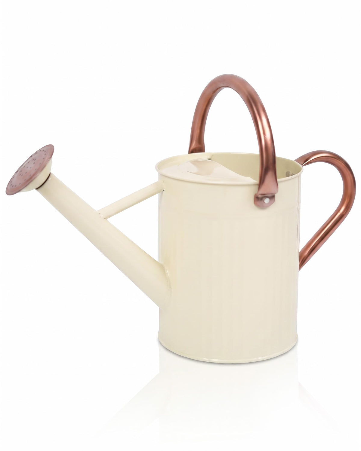 Bamworld Metal Watering Can for Indoor Outdoor Plant 1/2 Gallon Creamy