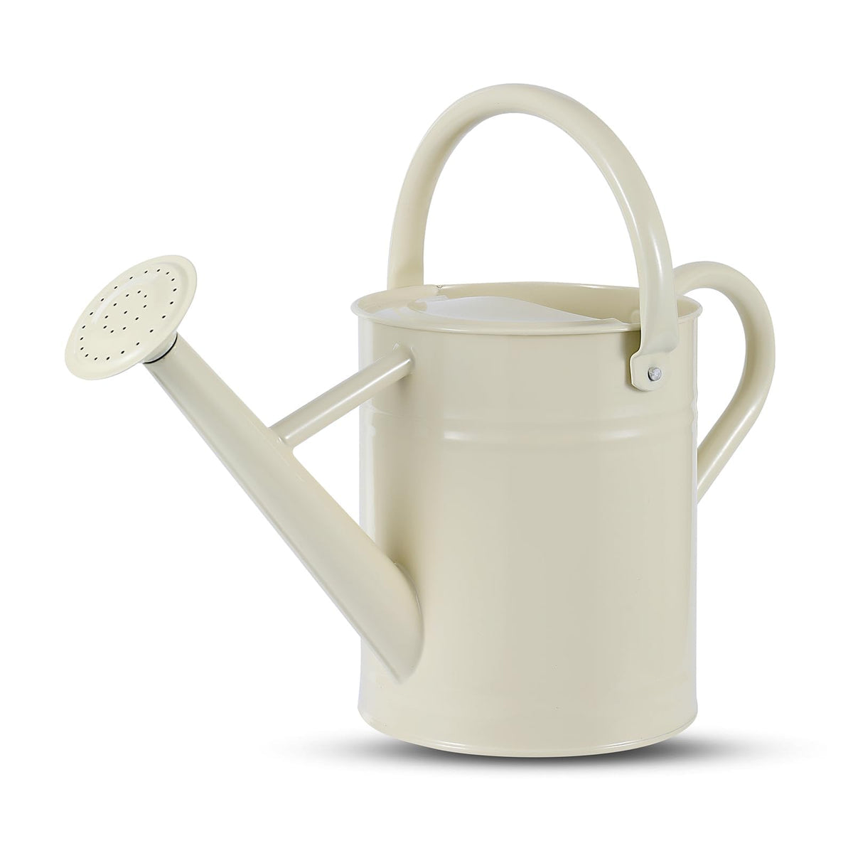 1 Gallon Watering Can for Plants, Watering Cans for Indoor&Outdoor Gardening, Galvanized Steel Watering Pot with Removable Spout, Metal Water Can with Ergonomic Movable Handle(White)