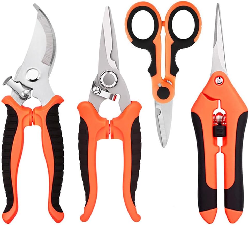 HoMaNa 4 Pack Garden Shears Pruning Set, Stainless Steel Multi-Blade