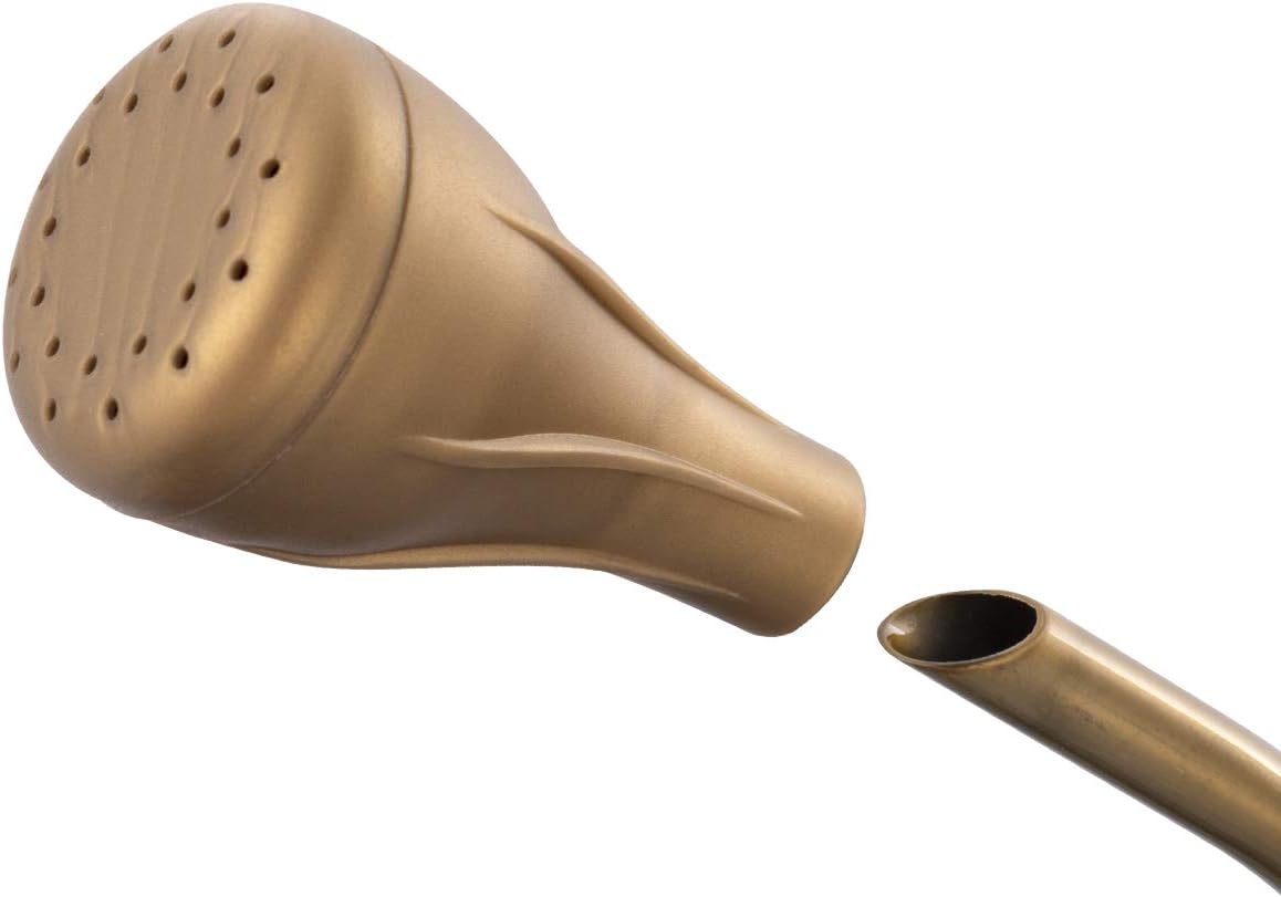 Yowon 1/2 Gallon 68oz Long Spout Stainless Steel Gold Colored Watering Can for Indoor Plant Watering or Outdoor Gardening with 2 Removable Spray Spout for Flowers