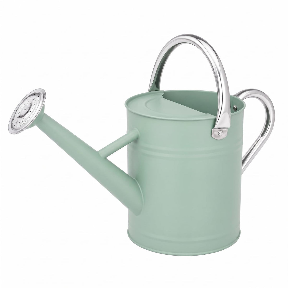 1 Gallon Metal Watering Can for Indoor Outdoor Plants, Cream Green