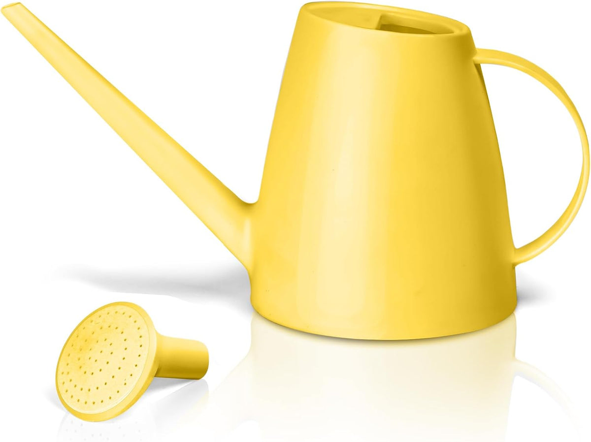 Plastic Watering Can - for Indoor and Outdoor House Plant Garden - with Long Spout - 1/2 Gallon - White