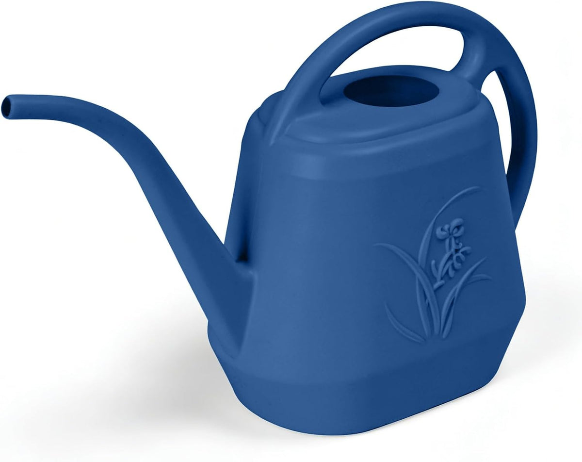 Hand Plastic Watering Can - for Indoor and Outdoor Home Garden Plants - with Long Spout - Orange - 1/2 Gallon