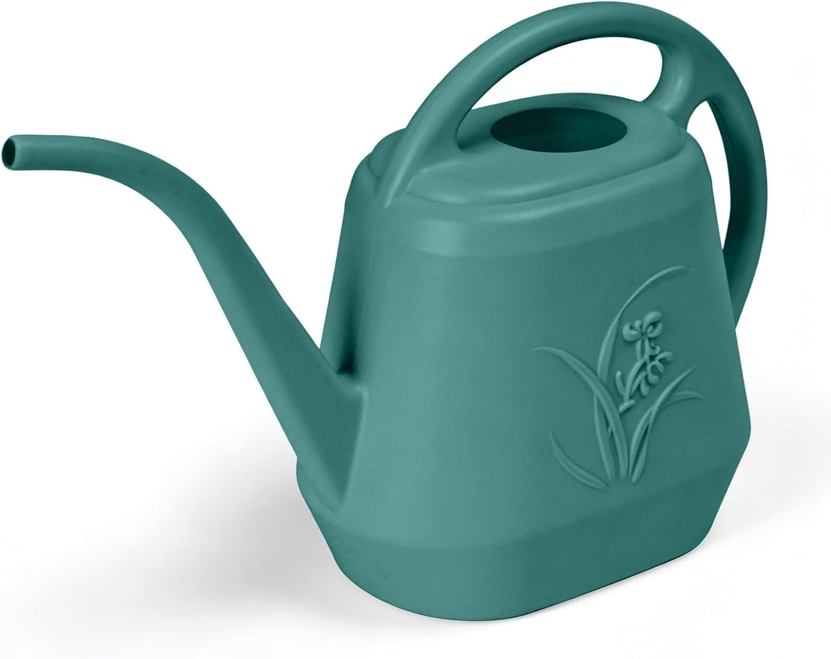 Hand Plastic Watering Can - for Indoor and Outdoor Home Garden Plants - with Long Spout - Orange - 1/2 Gallon