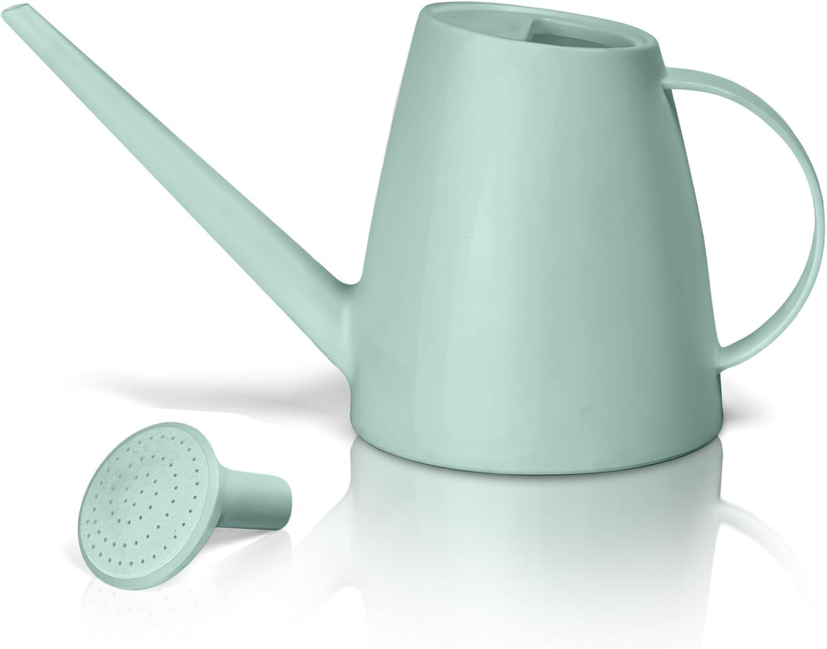 Plastic Watering Can - for Indoor and Outdoor House Plant Garden - with Long Spout - 1/2 Gallon - White