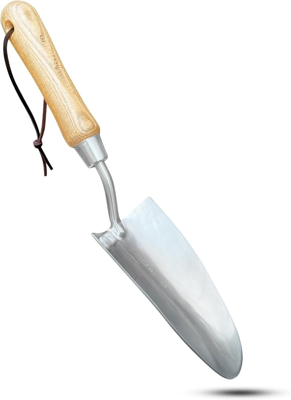Garden Guru Eco Super Strong Garden Trowel with Ergonomic Wood Handle - 100% Recycled Stainless Steel - Rust Resistant - FSC Certified Wood - Perfect Tool for Gardening Weeding Transplanting & Digging
