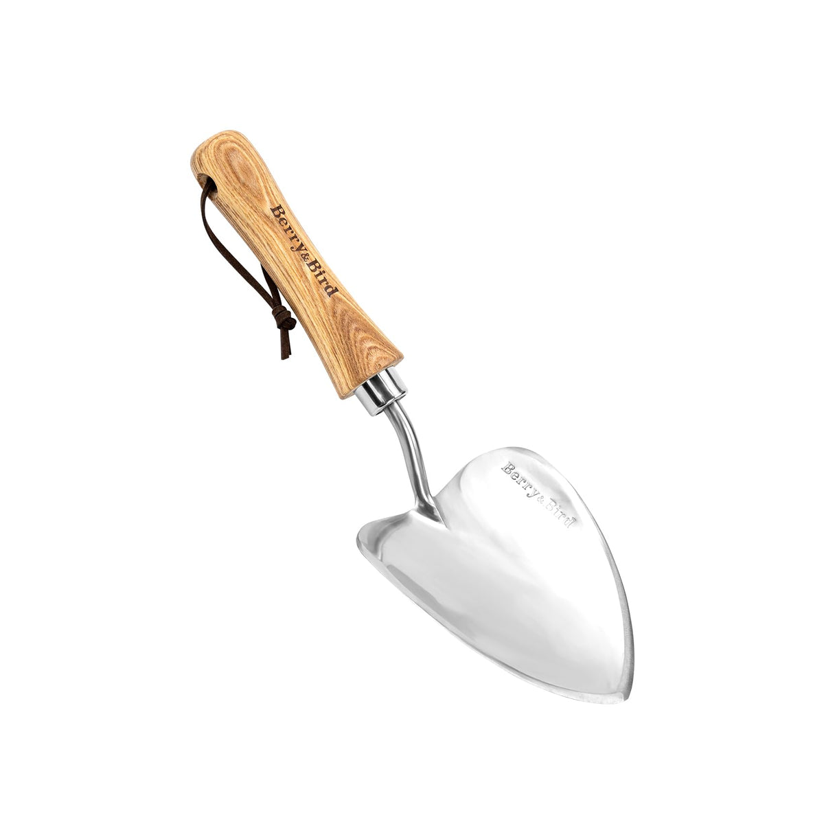 Berry&Bird Potting Trowel, Stainless Steel Serrated Hand Shovel, Wood Handle Garden Trowel Tool with Measuring Scale for Effortless Digging,Roots，Planting, Cutting and Transplanting