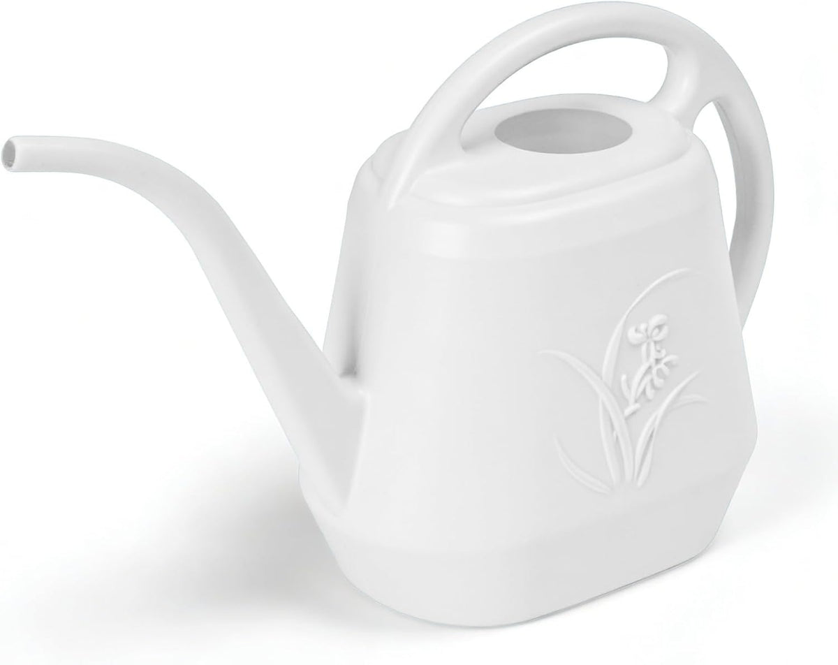 Hand Plastic Watering Can - for Indoor and Outdoor Home Garden Plants - with Long Spout - Orange - 1/2 Gallon
