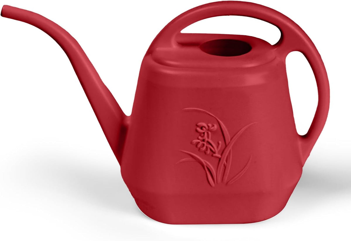 ZXJ Plant Watering Can - for Indoor and Outdoor Home Garden Plants - with Long Spout - Wine Red - 1/2 Gallon