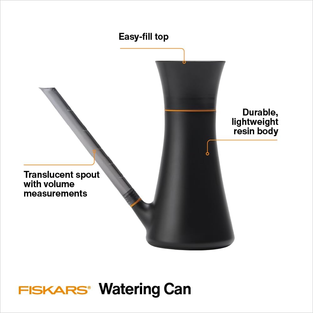 Fiskars 40oz Indoor Watering Can, Long Reach Spout, Anti-Drip Nozzle