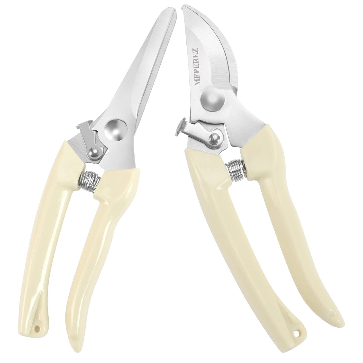 Premium pruning shears, hand pruners 4x cutting power trimming, garden clippers heavy duty 1-inch cut capacity, gardening gifts man & women, scissors gardening tools, arthritis weak hand snips