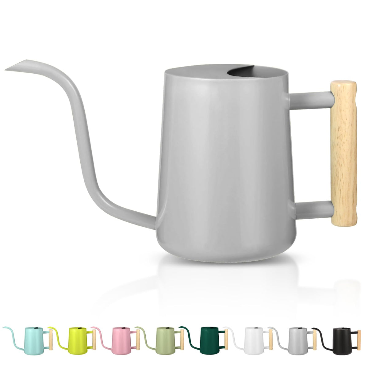 GUKJOB Plant Watering Can,35oz Metal Watering Can,Stainless Steel Indoor Plants with Long Curved Spout,Small Bonsai Outdoor Garden Modern Decorative(Black)