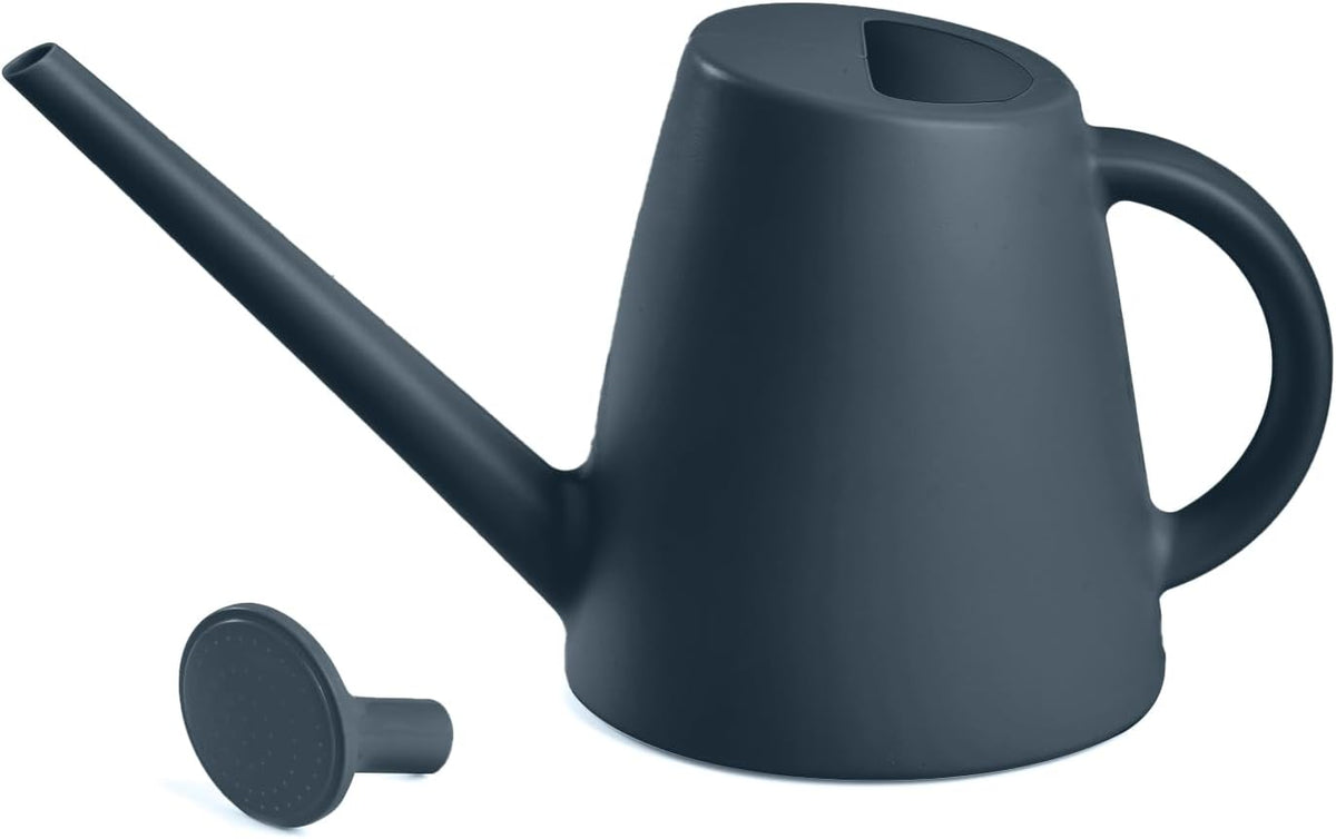Plastic Watering Can - for Indoor and Outdoor House Plant Garden - with Long Spout - 1/2 Gallon - White