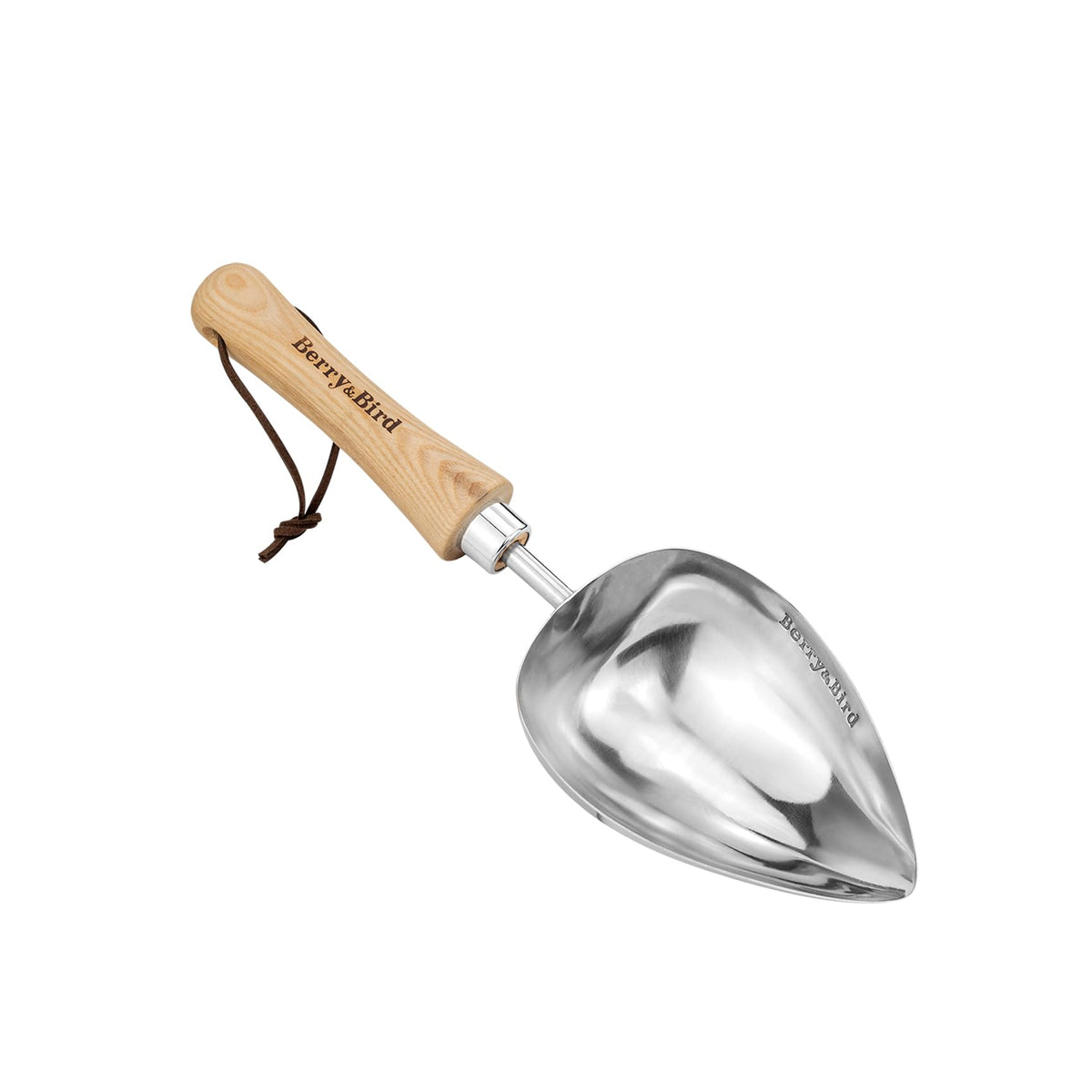 Berry&Bird Stainless Steel Trowel, Garden Small Flower Hand Shovel, Potting Soils Scoop with Wood Handle, Gardening Bonsai Tools for Transplanting Digging Weeding Planting