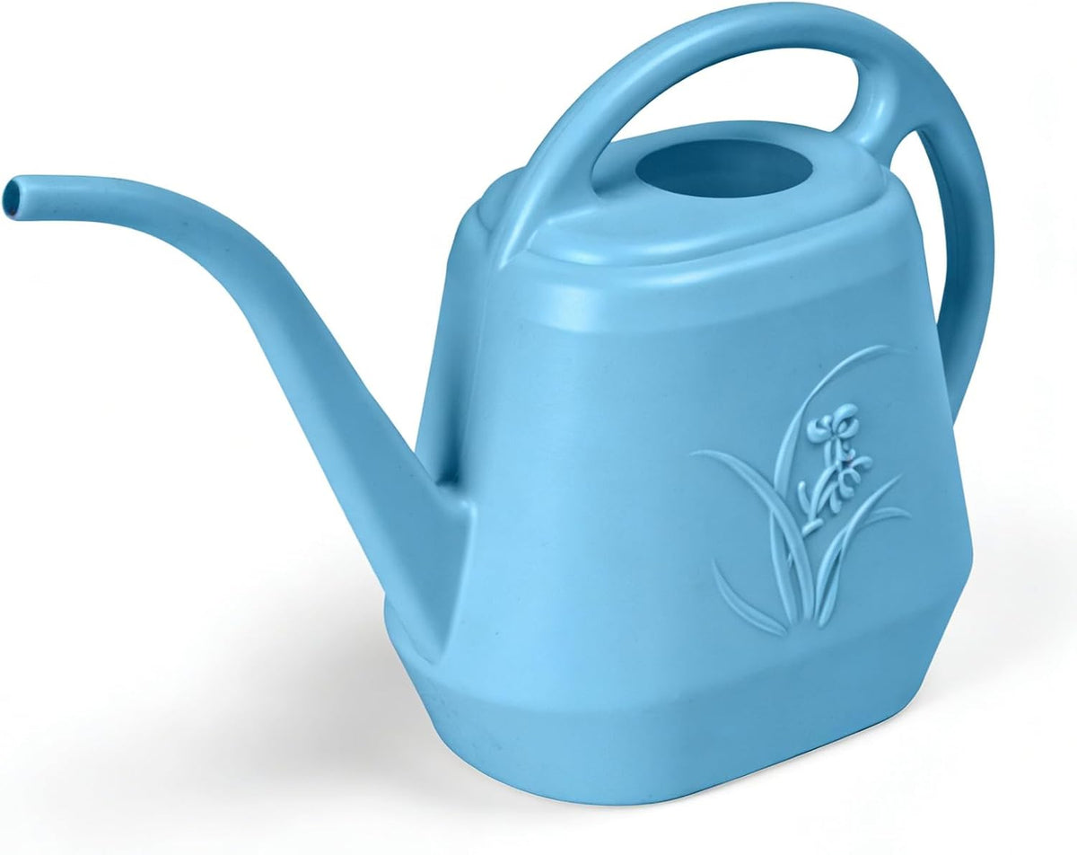 Hand Plastic Watering Can - for Indoor and Outdoor Home Garden Plants - with Long Spout - Orange - 1/2 Gallon