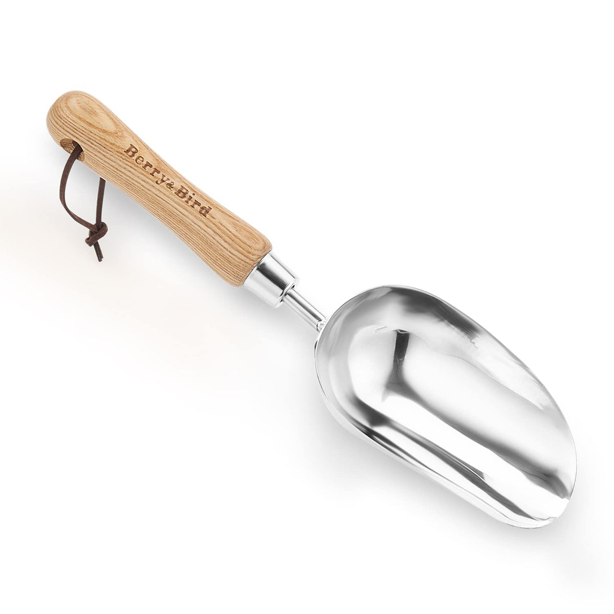 Berry&Bird Stainless Steel Trowel, Garden Small Flower Hand Shovel, Potting Soils Scoop with Wood Handle, Gardening Bonsai Tools for Transplanting Digging Weeding Planting