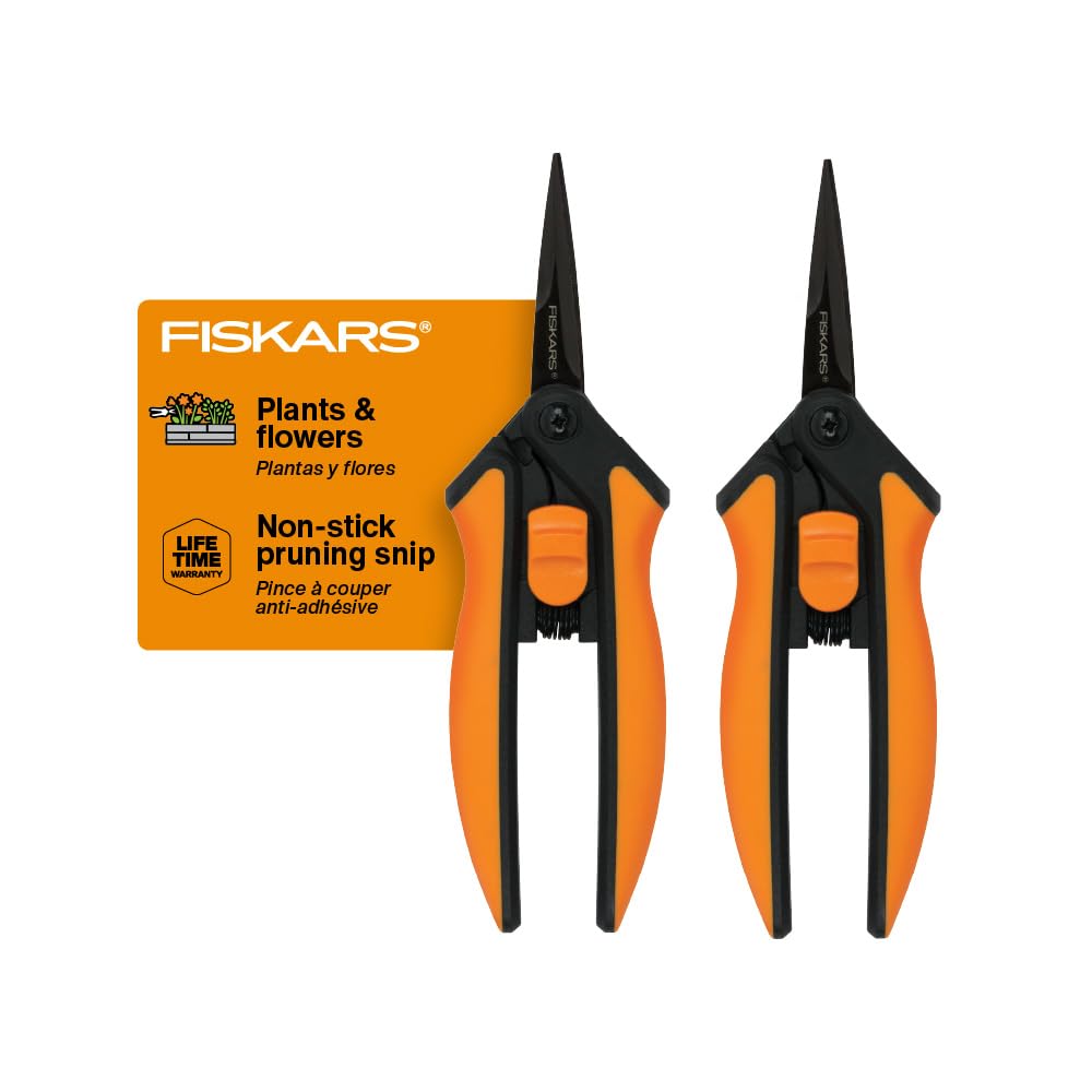 Fiskars 7" Loop Micro-Tip Pruning Shears, Garden Snips for Intricate Cuts