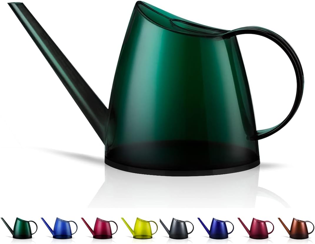 WhaleLife Small Indoor Plant Watering Can - 1.4L Dark Green Long Spout