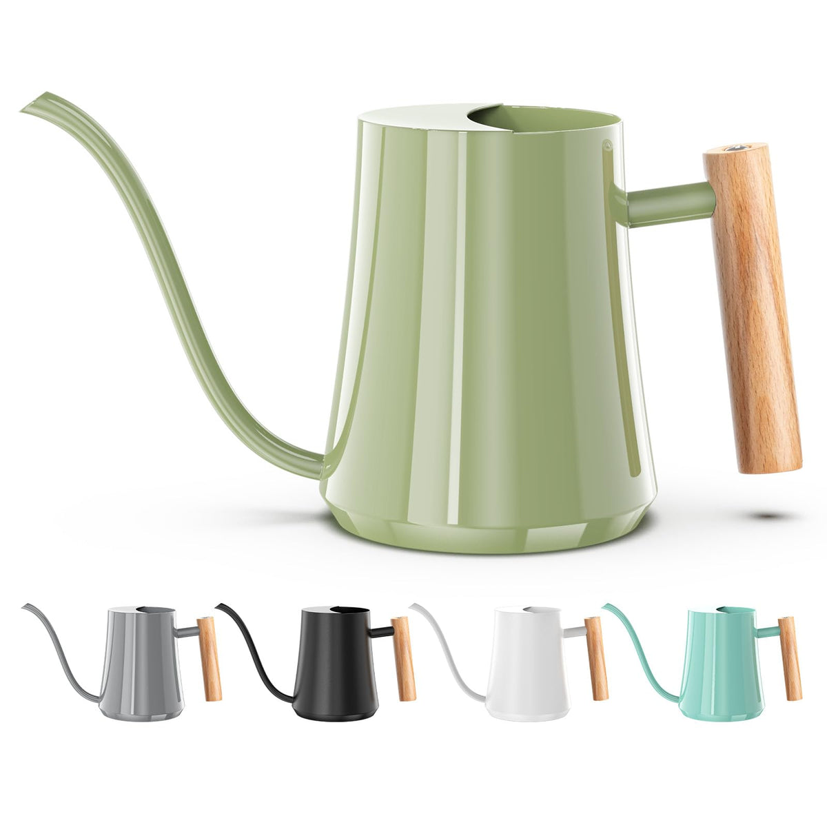 Green Moon 1L/35oz Metal Watering Can Indoor with Long Spout, Sage Green