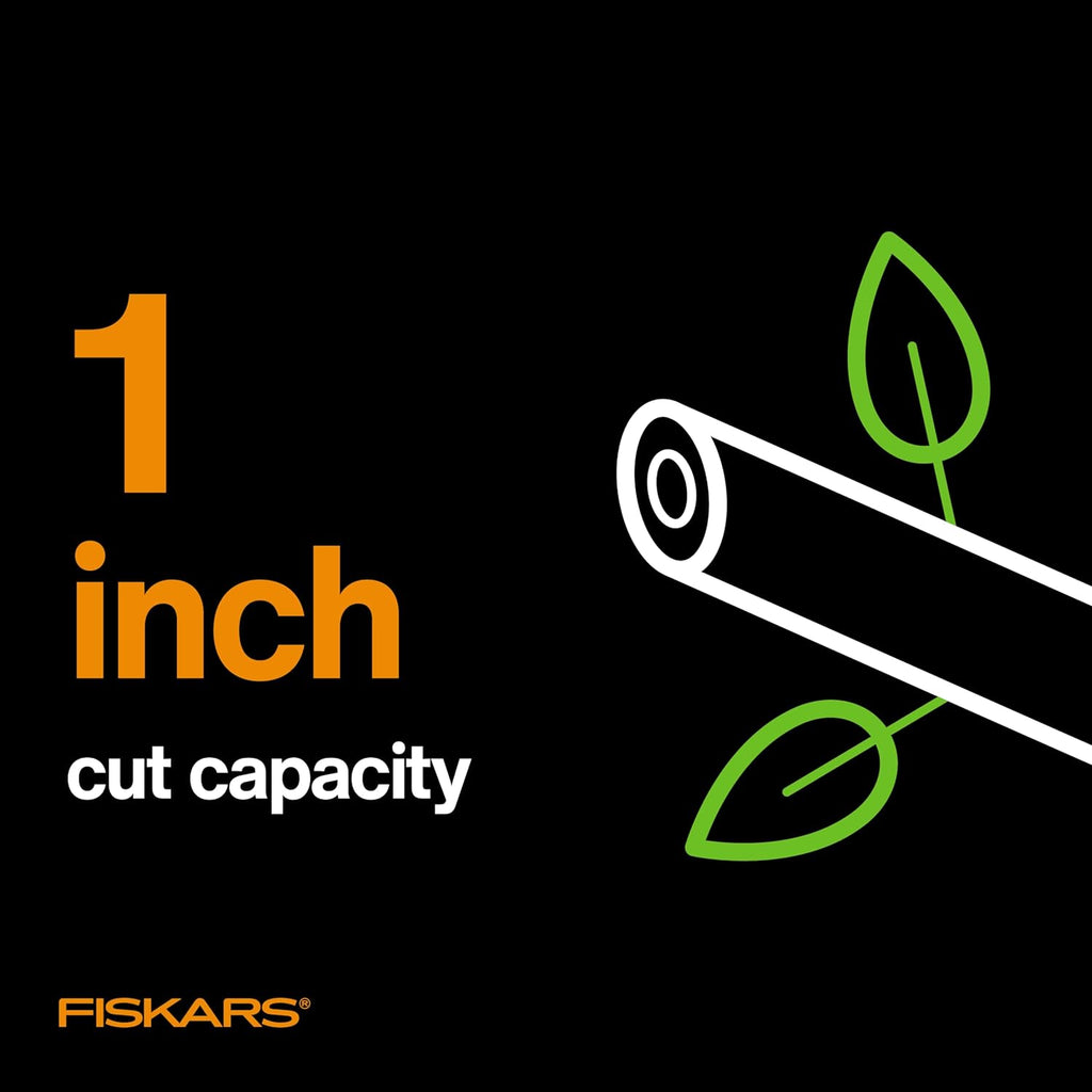 Fiskars Forged Steel Bypass Pruning Shears, 1" Cut Capacity Garden Clippers