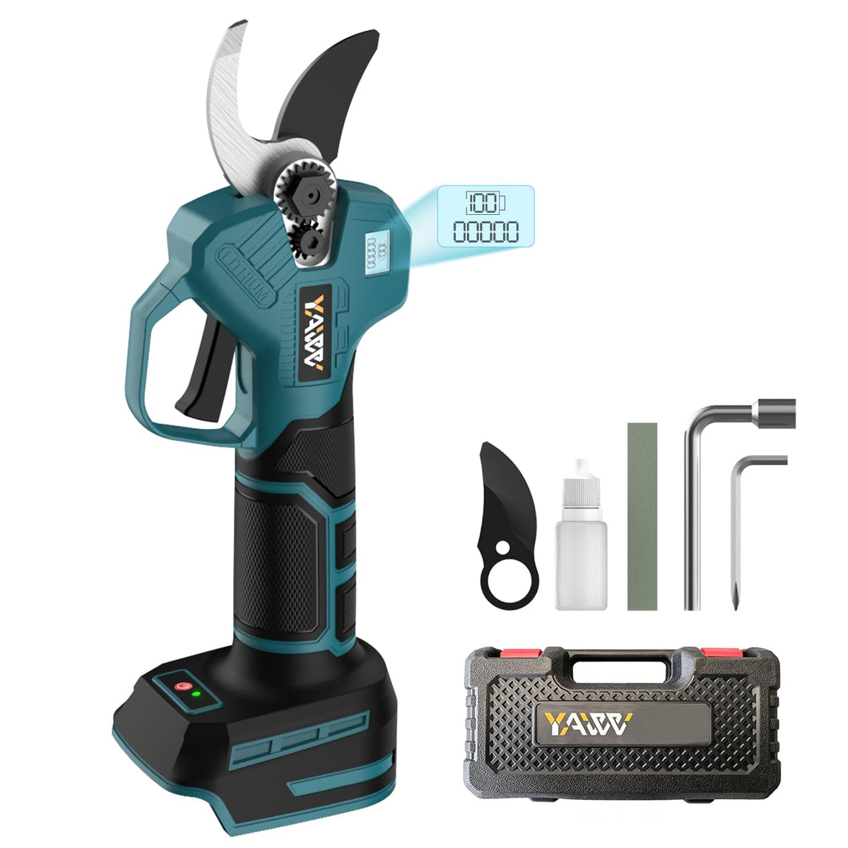 Brushless Electric Pruning Shears for DeWalt 20V Battery, Portable Cordless Pruning Shears with LCD Display＆SK5 Blades, Adjustable Cutting Diameter 0.8-1.2 Inch for Gardening Tree Pruning(NO Battery)