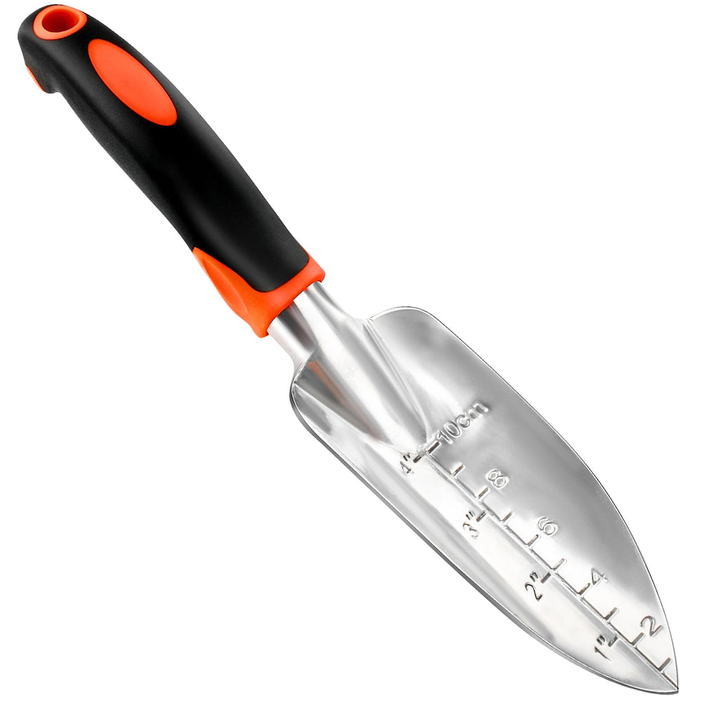Garden Shovel Garden Hand Trowel, Heavy Duty Hand Shovel with Ergonomic Handle, Small Gardening Tools for Digging, Rust Resistant Gardening Spade Trowel Tools, Orange