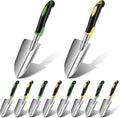 PercyEffie10 Pcs Garden Trowel Bulk, Heavy Duty Shovels Garden Tool, Small Shovel for Digging Metal Hand Trowel Spade with Soft TPR Handle for Flower Soil Planting Digging Transplanting