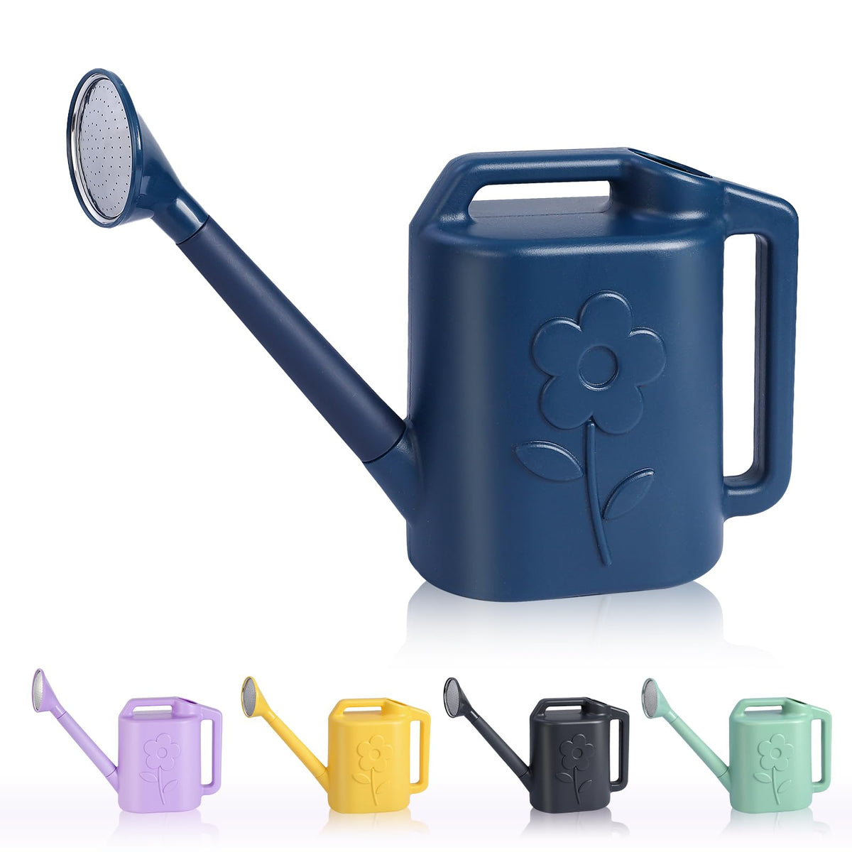2 Gallon Watering Can for Indoor Plants, Garden Watering Cans for Outdoor Plant House Flower, Modern Plant Watering Can Large Long Spout with Sprinkler Head