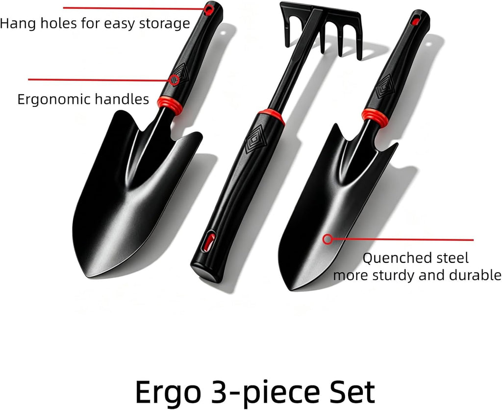 Trowel, Heavy Duty Gardening Hand Tool with Hang Hole,Ergonomic Handle and Comfort Grip,Rust Resistant Quenched Steel,Gardening Tools for Yard,for Digging and Planting