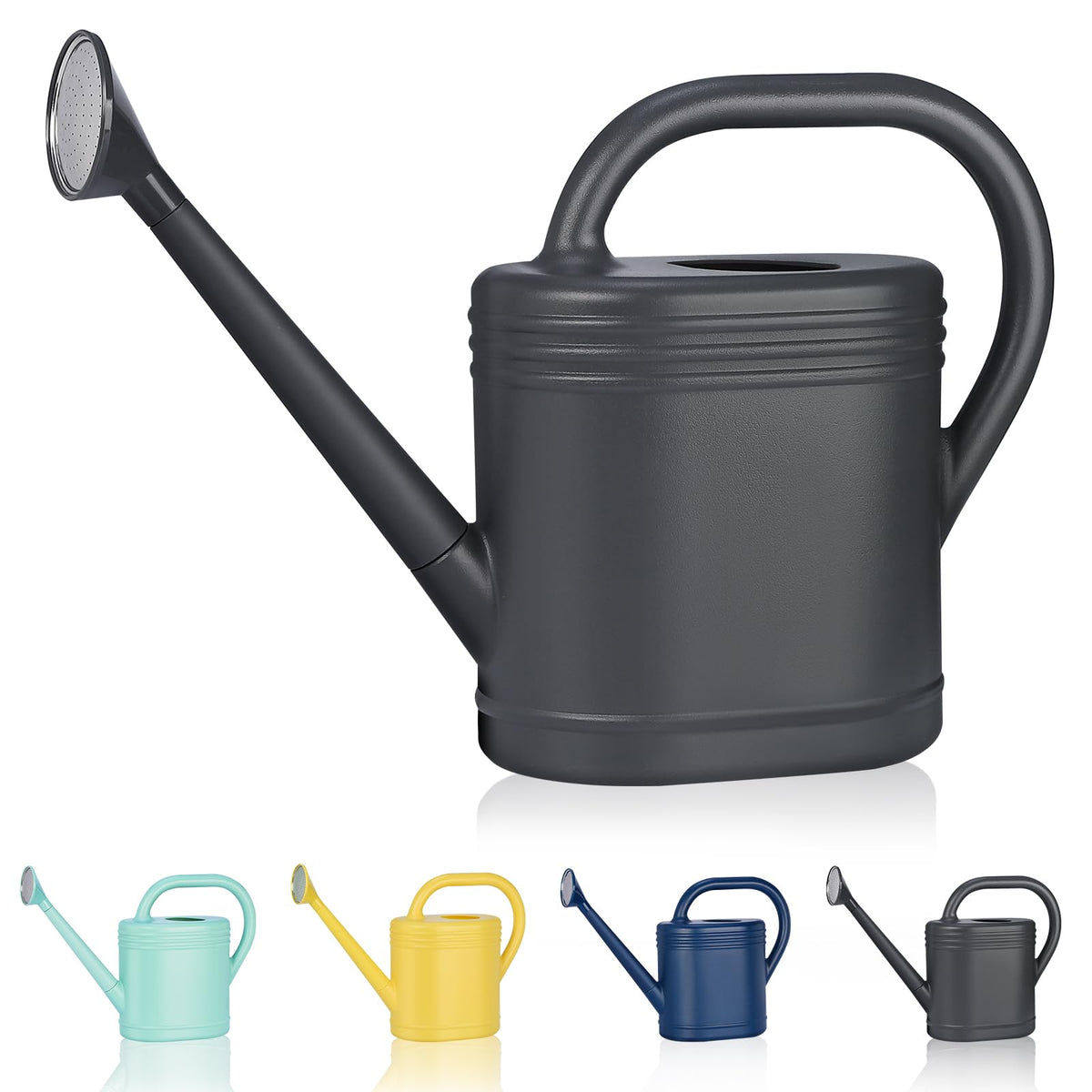 1 Gallon Watering Can for Indoor Plants, Garden Watering Cans for Outdoor Plant House Flower, Modern Plant Watering Can Large Long Spout with Sprinkler Head
