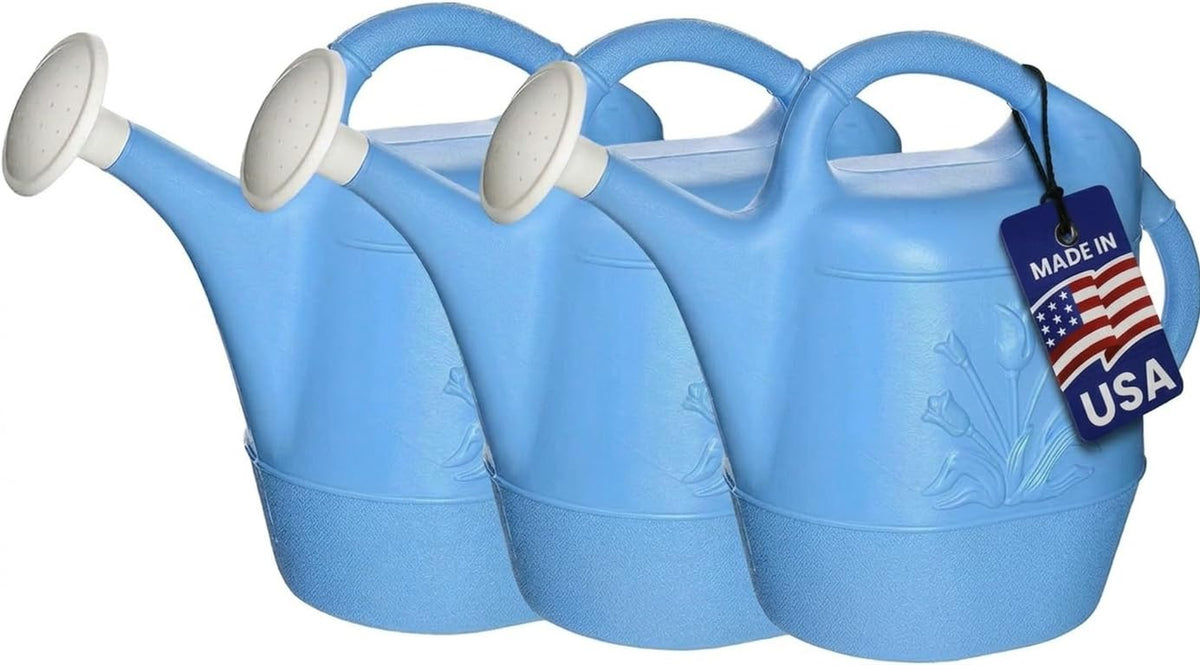 PMU 2 Gallon Watering Can - Garden Watering Can for Indoor & Outdoor Plants - Plastic Water Can with Detachable Sprinkler Head - Large Water Pot, Made in USA - Hunter Green Pkg/1