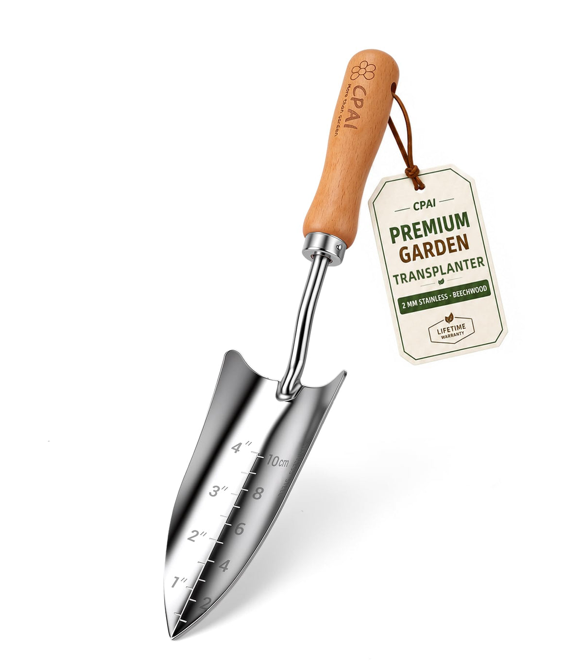 Garden Trowel, Heavy Duty 2mm Stainless Steel Hand Shovel