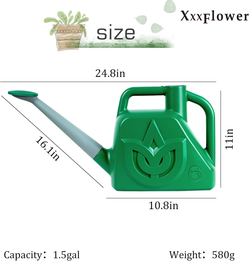 XXXFLOWER 1.5 Gallon Green Watering Can Outdoor Garden Watering Can