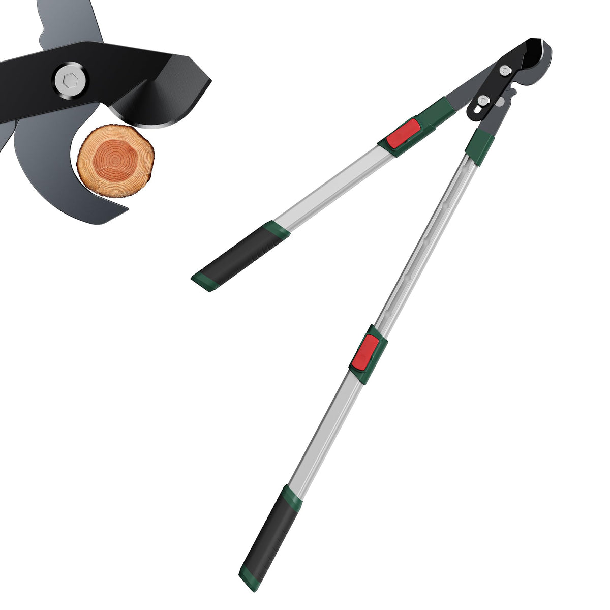 GARTOL 3-Piece Garden Tool Set - Bypass Lopper, Hedge Shears, Pruning Shears with Telescopic Aluminum Handles, Extendable Heavy-Duty Branch Cutters, Garden Clippers for Branches, Shrubs, and Hedges