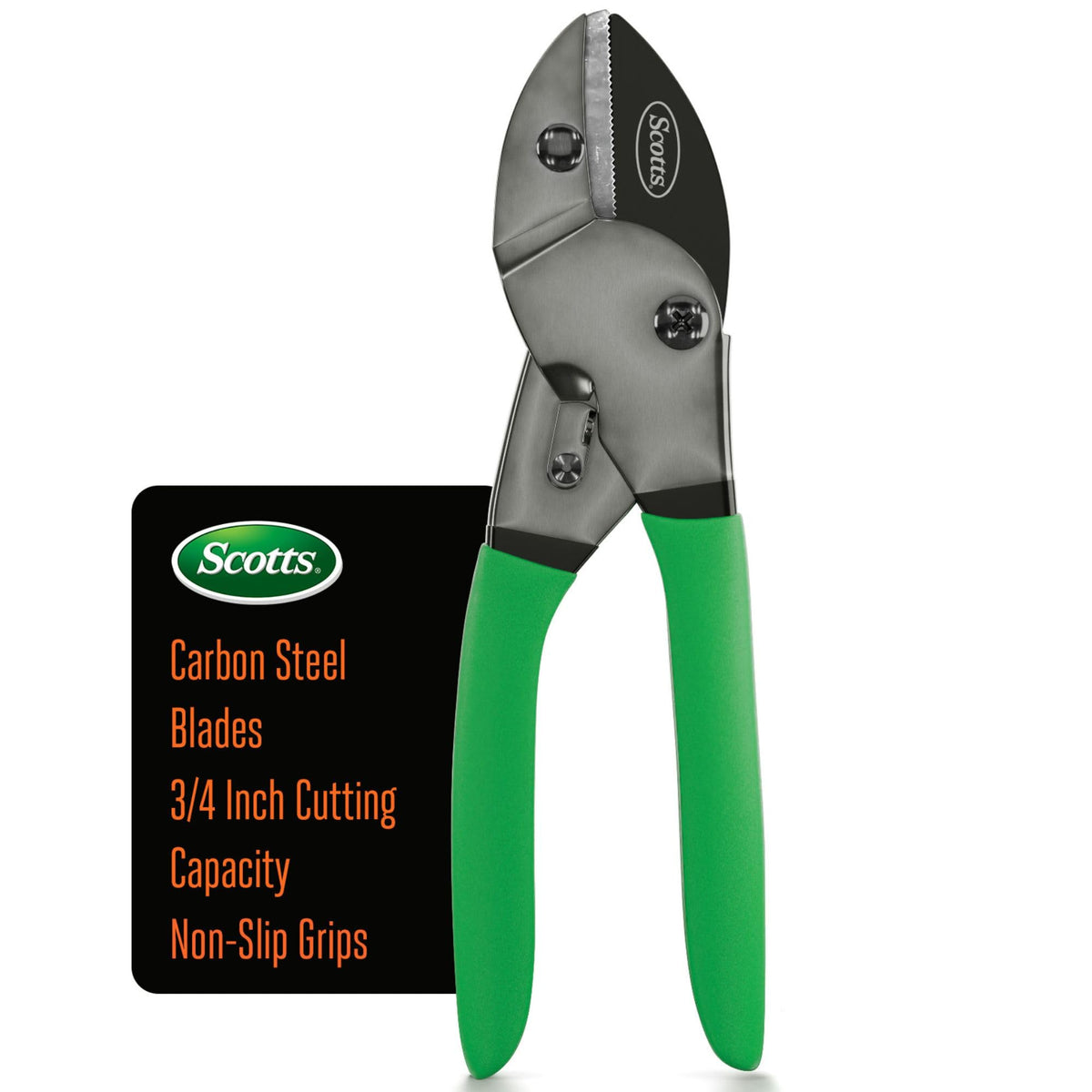 Scotts 2-Piece Pruning Tool Set – Includes 8 in. Bypass Pruning Shears for Live Plants and Soft Stems, and 7.5 in. Folding Saw for Cutting Thick Branches