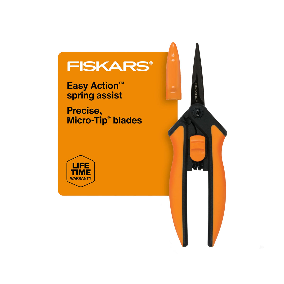 Fiskars 7" Loop Micro-Tip Pruning Shears, Garden Snips for Intricate Cuts
