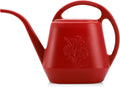 Fasmov 1-Gallon Plastic Watering Can with Comfortable Handle, Garden Watering Cans Long Spout for Indoor Outdoor Watering Plants, Burnt Red