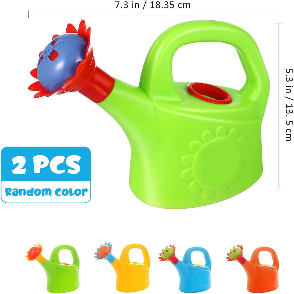 TOYANDONA 2PCS Watering Can Toys, Interesting Plastic Watering Can Toys Play House Garden Watering Can Toys for Children Beach Sand Toys (Random Color)