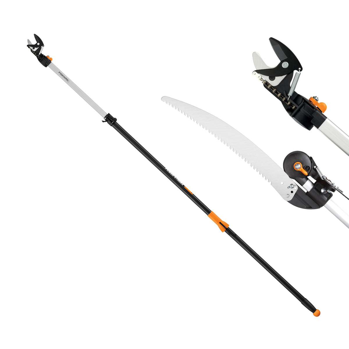 Fiskars 8-12 Ft Extendable 2-in-1 Tree Pruner & Pole Saw with Rotating Head