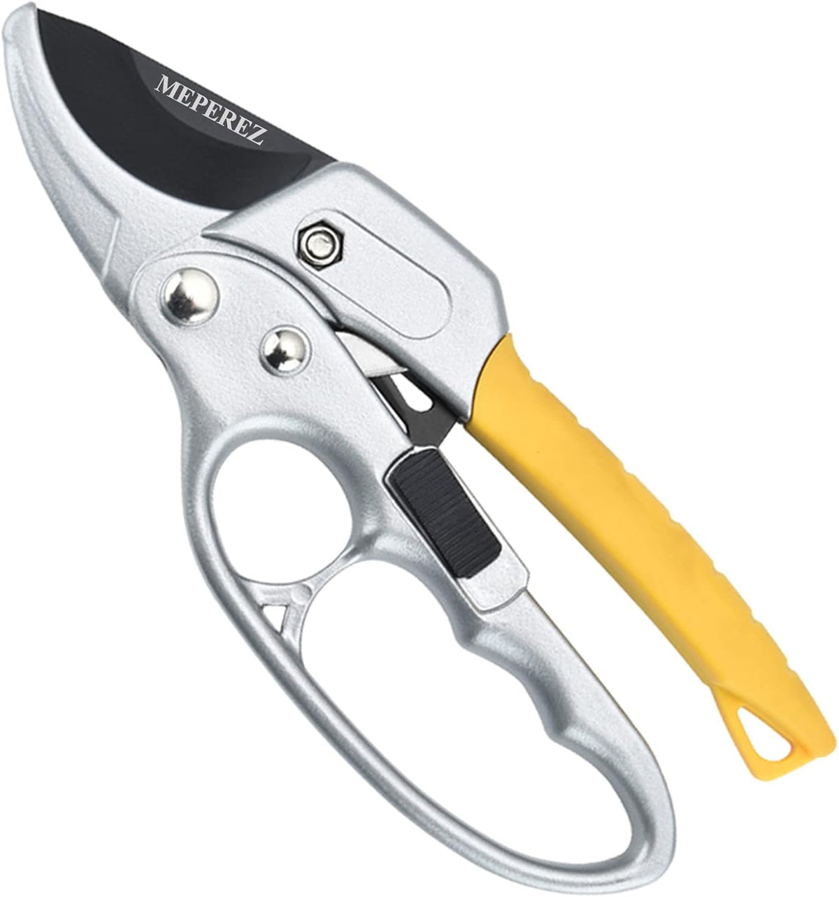Premium pruning shears, hand pruners 4x cutting power trimming, garden clippers heavy duty 1-inch cut capacity, gardening gifts man & women, scissors gardening tools, arthritis weak hand snips