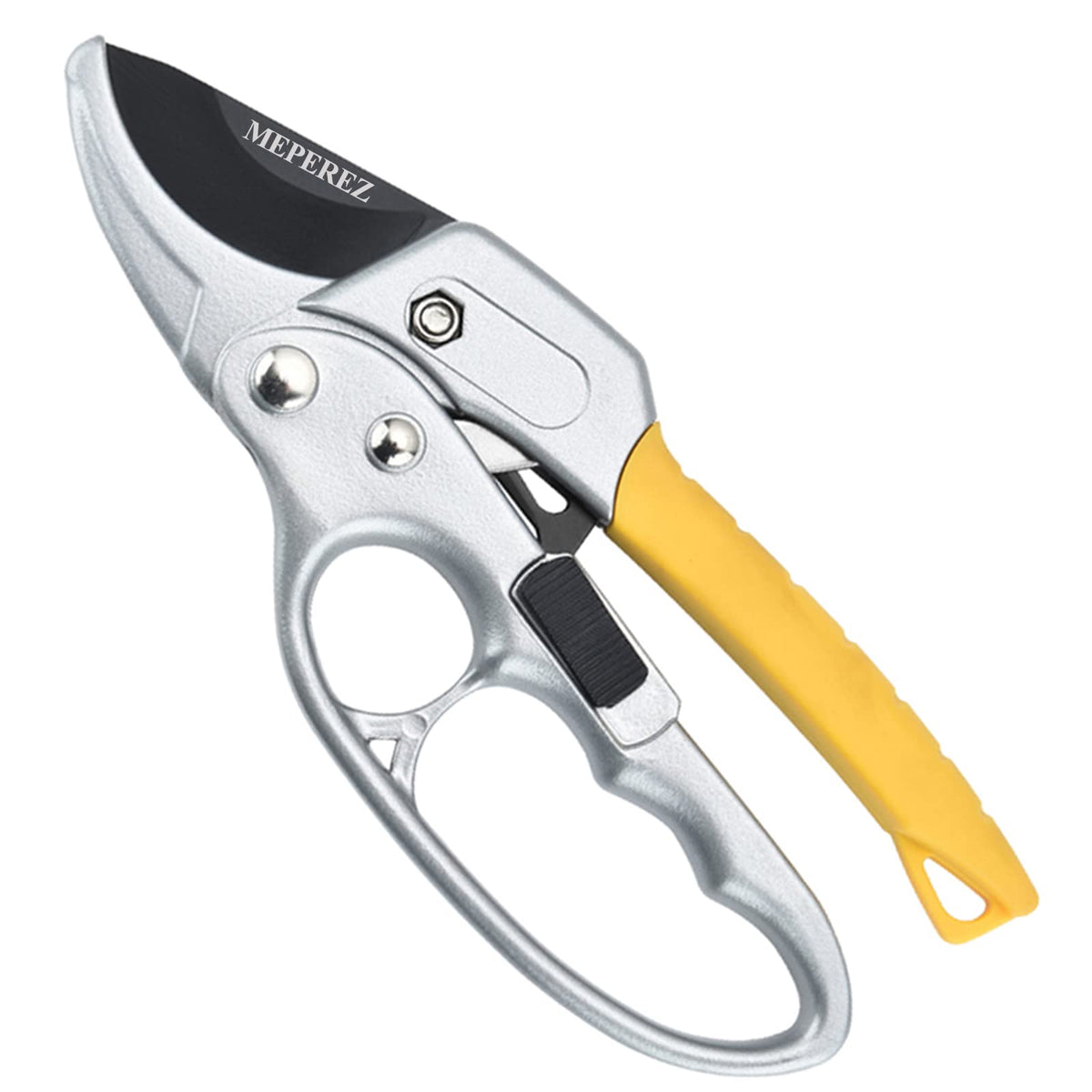 Premium pruning shears, hand pruners 4x cutting power trimming, garden clippers heavy duty 1-inch cut capacity, gardening gifts man & women, scissors gardening tools, arthritis weak hand snips