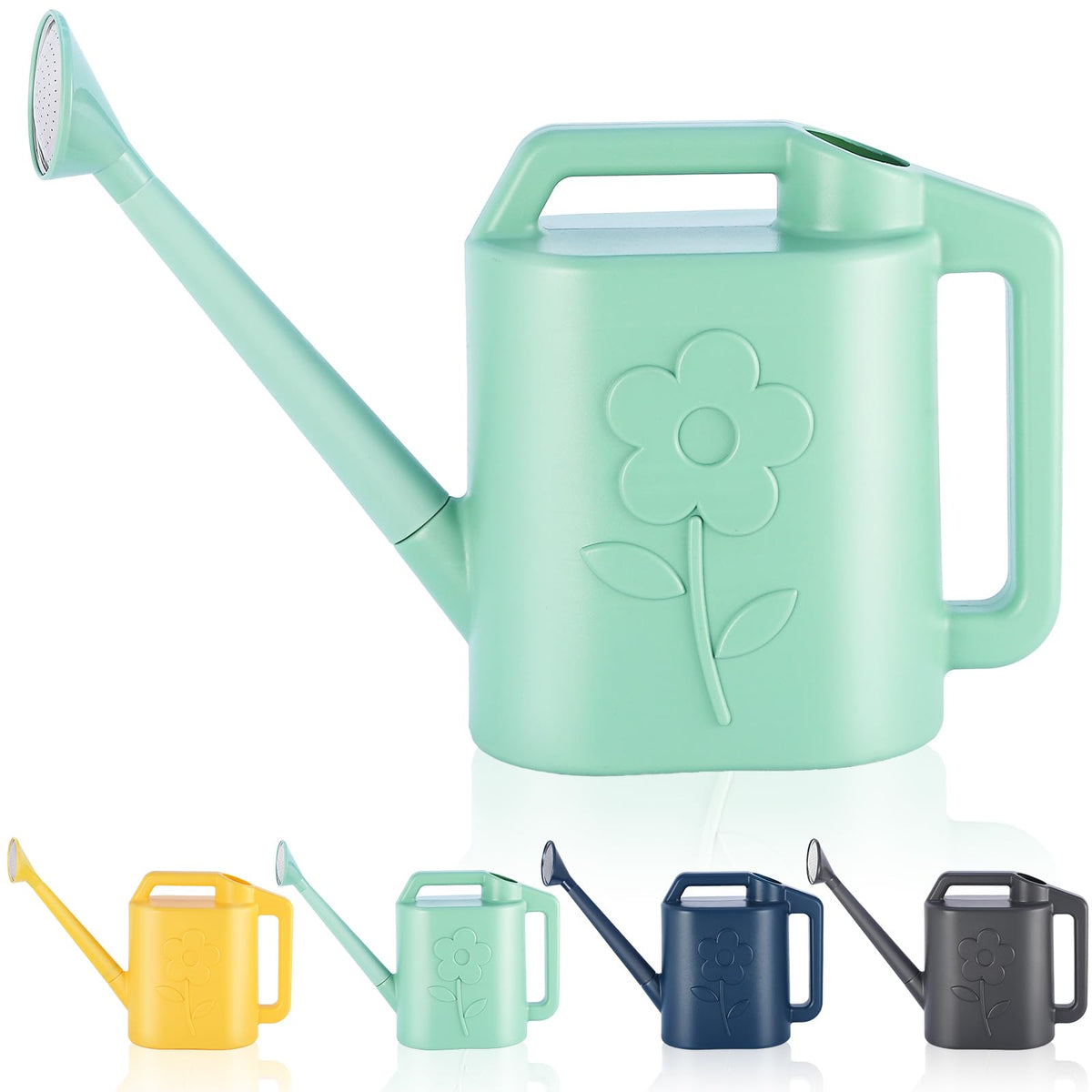 2.8L Watering Can for Indoor Plants, Garden Watering Cans for Outdoor Plant House Flower, Modern Plant Watering Can Large Long Spout with Sprinkler Head