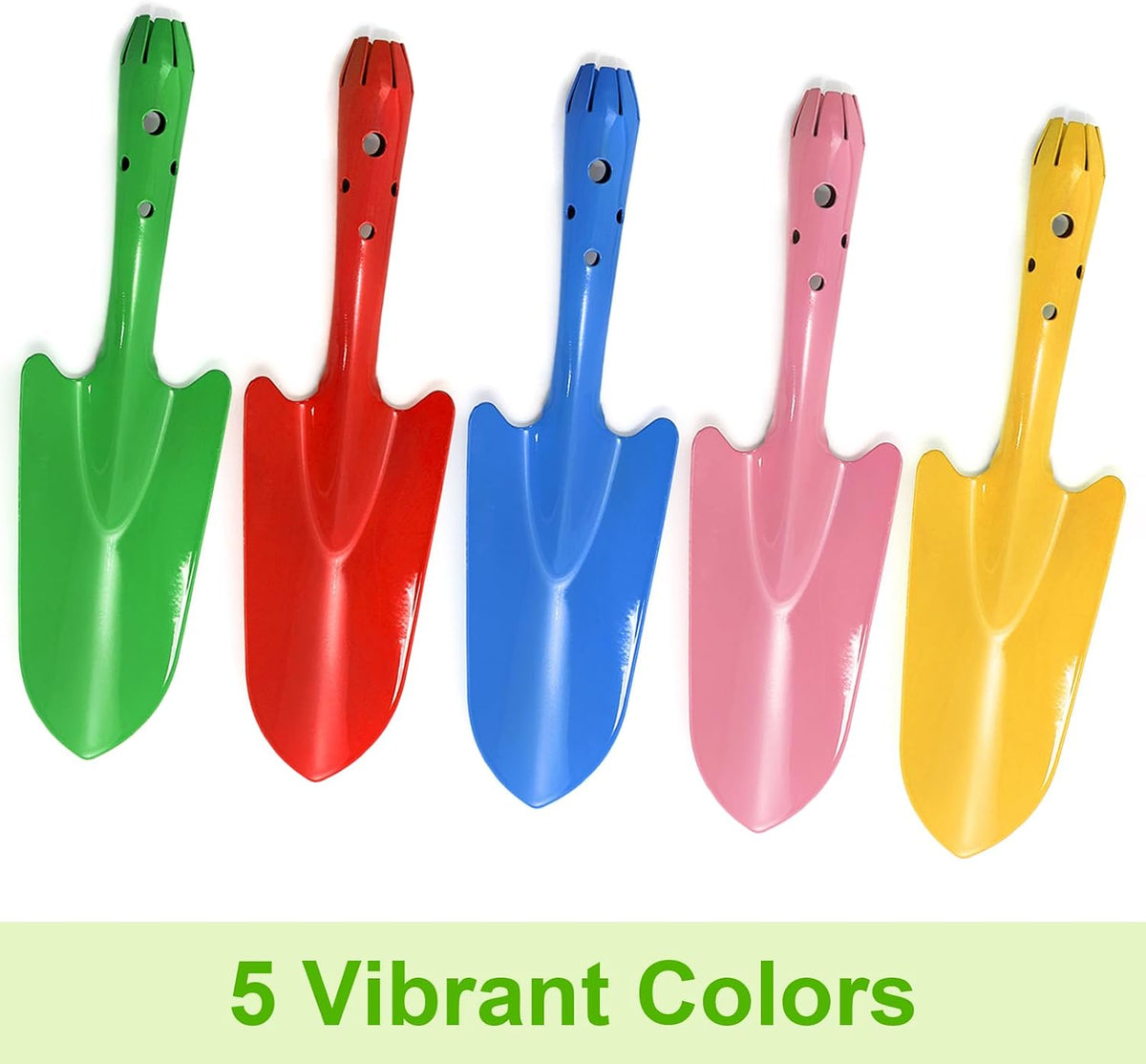 Nicunom 10 Pack Colorful Metal Hand Shovels, Garden Trowel Set Small Gardening Hand Tools for Soil Planting Digging Transplanting, 5 Colors