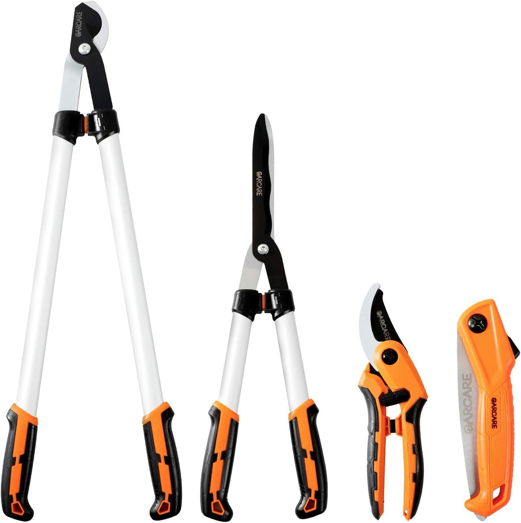 GARCARE Hedge Clippers Pruning Shears 4 in 1 Set Garden Pruning Tool Set