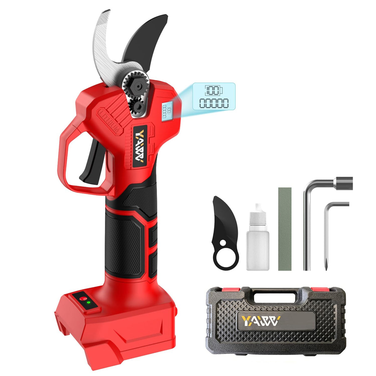 Brushless Electric Pruning Shears for DeWalt 20V Battery, Portable Cordless Pruning Shears with LCD Display＆SK5 Blades, Adjustable Cutting Diameter 0.8-1.2 Inch for Gardening Tree Pruning(NO Battery)