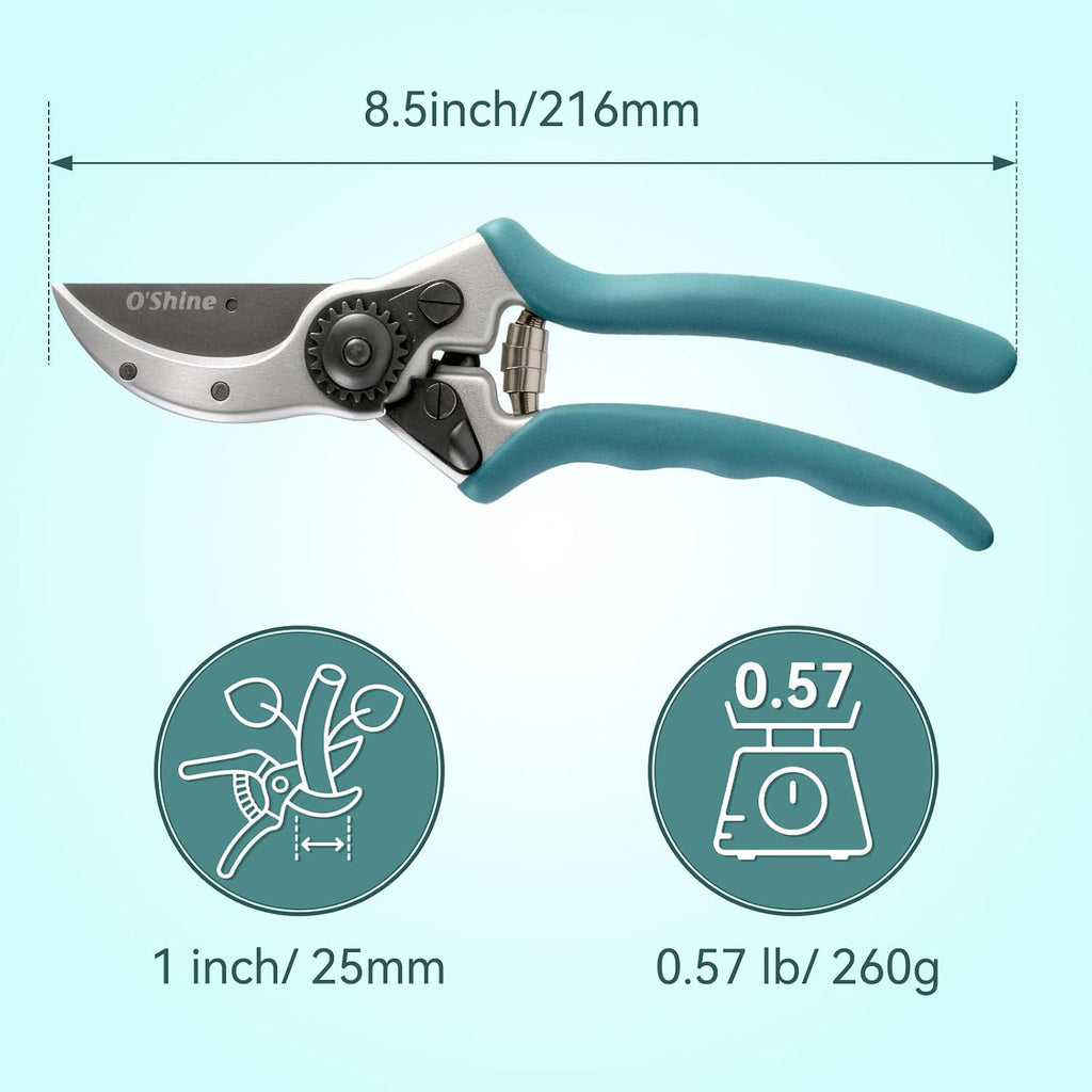 O'Shine Premium Bypass Pruning Shears - Heavy Duty Garden Shears