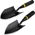 Garden Hand Trowel Set, Carbon Steel with Rubber Grip, Heavy Duty for Digging and Planting, Black, 2-Pack