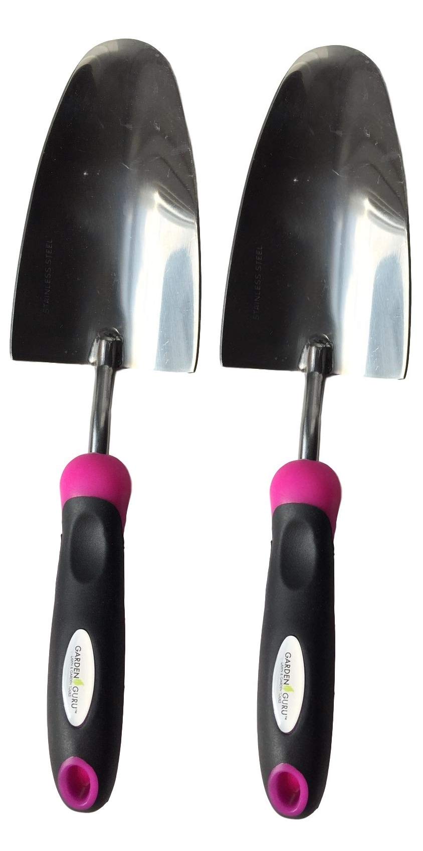 Garden Guru Super Strong Garden Trowel Hand Shovel - Stainless Steel - Rust Resistant - Ergonomic Grip - Perfect Tool for Gardening, Weeding, Transplanting and Digging in Garden Beds (Pink)