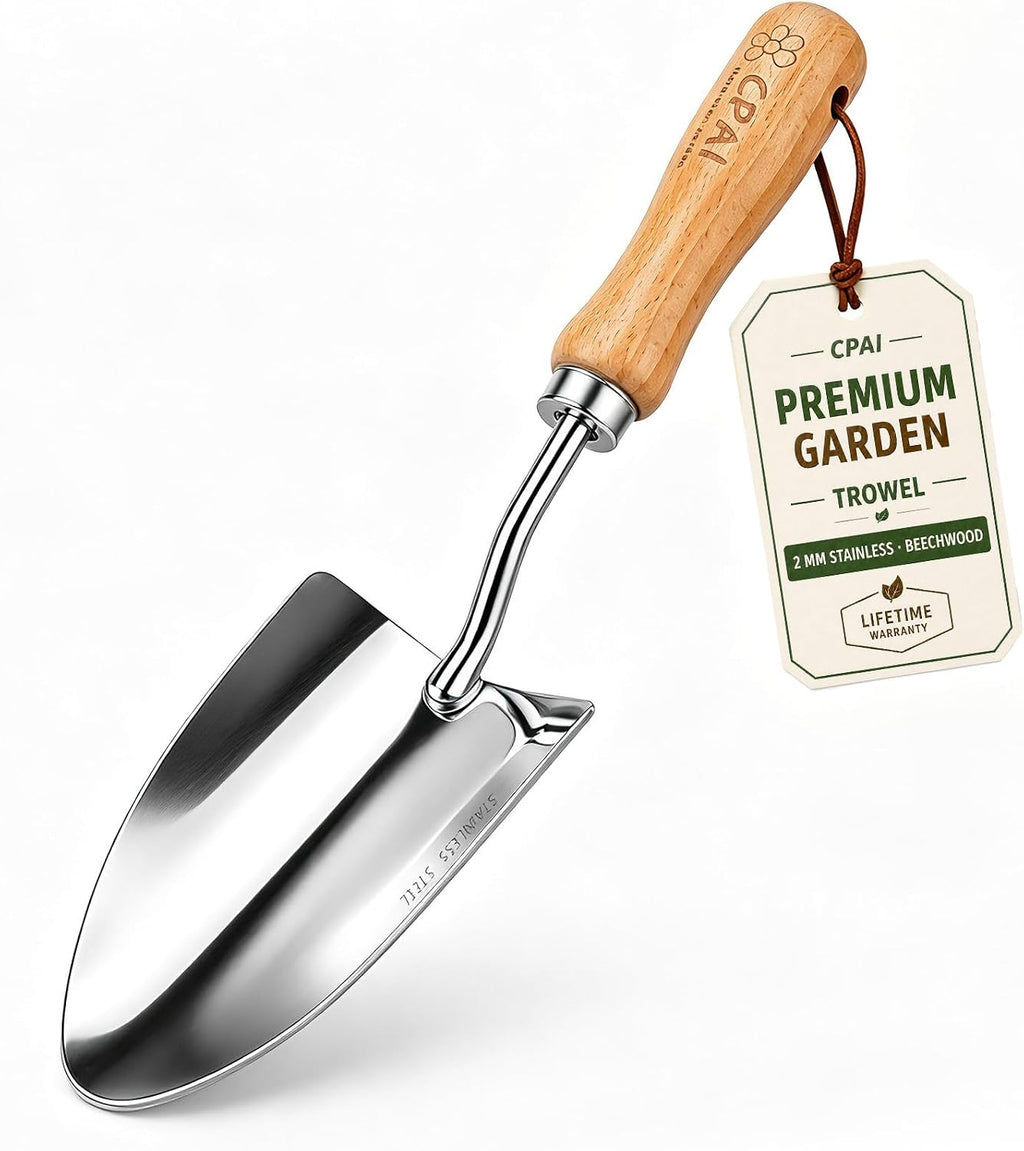 Garden Trowel, Heavy Duty 2mm Stainless Steel Hand Shovel