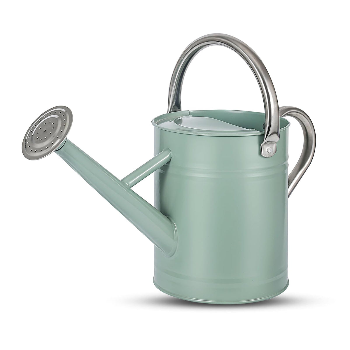 1 Gallon Watering Can for Plants, Watering Cans for Indoor&Outdoor Gardening, Galvanized Steel Watering Pot with Removable Spout, Metal Water Can with Ergonomic Movable Handle(White)